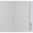 Front Exterior Prehung MetalPlastic Double Doors / MANUX 8111 White