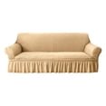 thumbnail image 3 of Yhmxh Funda elástica antideslizante para sofá, lavable, para sofá cama, fácil de colocar, con borde elástico y faldón, reutilizable y a prueba de polvo para sofás de 1 a 4 plazas., 3 of 6