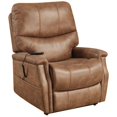 thumbnail image 2 of PRI Faux Leather Dual Motor Lift Chair w/ Battery Back Up in Saddle Brown, 2 of 7