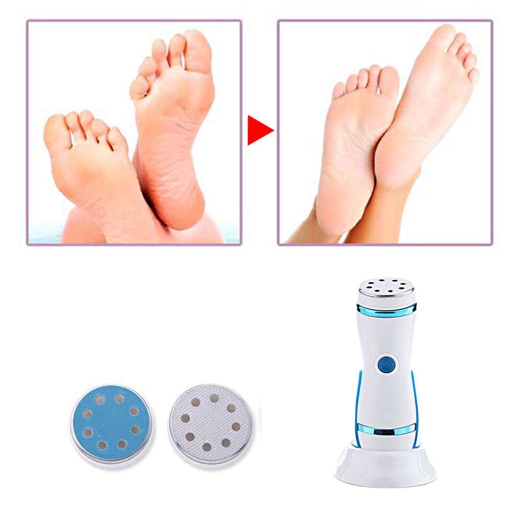 Dr.pedi Electric Foot File, Rechargeable Callus Remover for Feet & Toes, Pedi Care Tool with 4 Interchangeable Heads, Waterproof for Shower Use, USB Charging