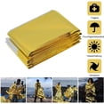 thumbnail image 5 of 3 Manta de rescate dorada dorada y plateada, manta de emergencia reutilizable resistente al desgarro, impermeable, primeros auxilios para supervivencia y senderismo al aire libre - 210 × 160 cm, 5 of 5