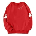 thumbnail image 3 of Fall Shirts for Toddler Girls New Cute Spooky Sweatshirts Kids Halloween Crewneck Long Sleeve Ghost Printed Pullover Tops for Girls Boys Red 4 Y, 3 of 6