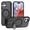Black, variant on Lunvic Case for iPhone 17 with Built-in Magnetic Ring Kickstand, Fast Wireless Charging Shock-Resistant Frosted Matte Hard Back Slim Protective Cover, Winered