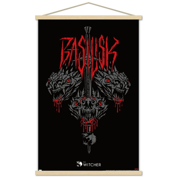 Netflix The Witcher Season 2 - Basilisk Wall Poster with Wooden Magnetic Frame, 22.375" x 34"