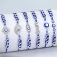 thumbnail image 3 of K-KED 2 Pcs Blue Eyes Fisheye Churinga Hand String Bracelets Alloy Adjustable-5-2 PCS, 3 of 9