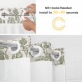 thumbnail image 5 of Spring Flowers No Hook Shower Curtain Waterproof,Bathroom Curtains with Snap in Liners and See Through Top Window,Farmhouse Sage Green Pastoral Floral Leaf Hotel Bathtub Curtains Shower 36"Wx78"L, 5 of 8