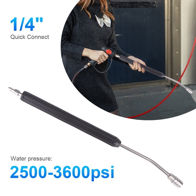 Máquina Limpieza Alta Presión Pistola Alta Presión Varilla Extensión Varilla Extensión 1/4 Enchufe Rápido Cabeza Y (varilla Curva Autoblocante 55 Cm Negro)