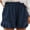 Navy, variant on AOOCHASLIY Womens Shorts Summer Clothes Fashion Womens Plus Size Casual Elastic Waist Pocket Loose Solid Shorts Pants