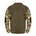 thumbnail image 4 of Men's Fall Winter Polo Half Zip Sweatshirt, Dark Printed Camouflage Pullover for Outdoor Style, Casual Wear and Seasonal Utility,Fluorescent Green,M, 4 of 4