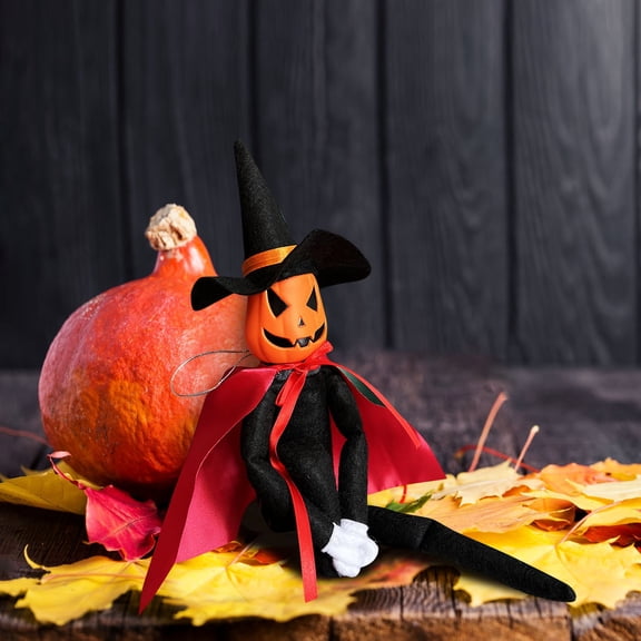 Halloween Christmas Pumpkin Elf Plush Doll, 14" Handmade Pumpkin Toy, Pumpkin Elf Inside Halloween Decorations for Halloween and Fall Harvest Holiday Tabletop Home Decorations