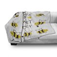 thumbnail image 2 of Cartoon Soft Flannel Fleece Throw Blanket, You're My Honey Typography with Happy Bees and Hearts, Cozy Plush for Indoor and Outdoor Use, 50" x 70", Yellow Dark Brown, by Ambesonne, 2 of 5