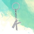 thumbnail image 2 of Miangastore Simple Stylish Letter Key Chain Metal Rhinestones Key Ring Alphabet Keychain Bag Pendant Charm Birthday Gift (Letter K), 2 of 8