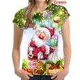 thumbnail image 1 of Camiseta navideña para mujer, camisetas de manga corta con cuello redondo 3d para niñas, moda de Corea, camisetas de Navidad para mujer, ropa de gran tamaño para mujer 2024, 1 of 5