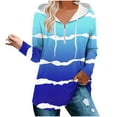 thumbnail image 2 of Yufatyle Womens Fashion Tops Hoodies for Women Oversized Sweatshirts Long Sleeve Loose Fit Pullover Striped Shirts L, 2 of 5