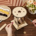thumbnail image 3 of Telares de pulseras de la amistad con discos trenzados de madera, kit de 2 estilos de discos para tejer pulseras con escritorio redondo y cuadrado para cuerdas hechas a mano (blanco navajo), 3 of 7