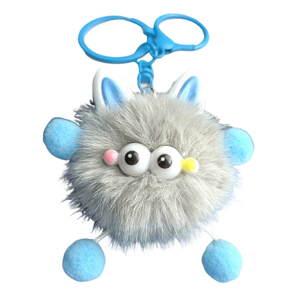 YIFAEUX Cute Plush Fur Ball Keychain Unique Briquette Pendant Novelty Fluffy Keys Bag Charm Trendy Bag Accessory