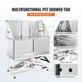 thumbnail image 5 of SKYSHALO 50" Electric Lift Pet Bath, Durable Stainless Steel Grooming Tub with Soap Holder, Faucet & Accessories, Multi-Pet Bathtub, Home Use Washing Station for Dogs (Left), 5 of 9