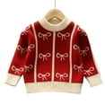 thumbnail image 5 of Staki Christmas Sweater for Boys Toddler Baby Boy Christmas Sweater Letter Embroidery Pullover Sweatshirt Knitwear Infant Fall Winter Clothes(Red,7-8 Years), 5 of 8