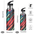 thumbnail image 2 of Yayeee 33oz Insulated Water Bottle Double Wall Stainless Steel with Flip Straw Lid, Blue Abstract Lines, 2 of 7