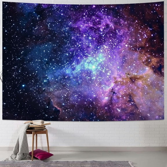 PRATYUS Galaxy Tapestry Starry Sky Tapestry Universe Space Tapestry Purple and Blue Nebula Stars Tapestry Wall Hanging for Home Decor Painting