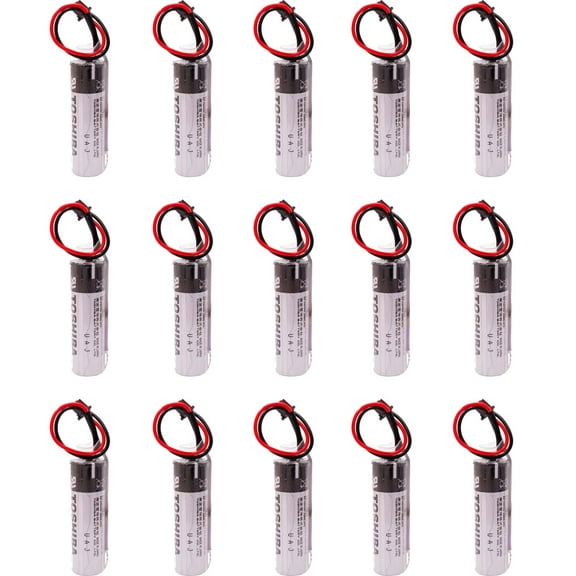 15 PCS ER6V/3.6V ER6VC119A/119B PLC Battery for PLC M70 3.6V 2400mAh Lithium Battery with Black Plug