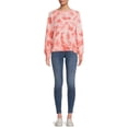 thumbnail image 5 of Time & Tru Women's Fashion Tie-Dye Raglan Sweatshirt, 5 of 5