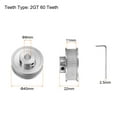 thumbnail image 2 of 2pcs 2GT Timing Pulley 60T 8mm Bore 40mm Dia. Aluminum Timing Belt with 2mm Hex Wrench for 10mm Width Belt, 2 of 6