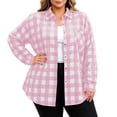 thumbnail image 4 of Horkkom Cotton Button Down Shirts for Women Loose Long Sleeve Plaid Print Flannel Shirts Casual Fall Lapel Tops with Pockets XL, 4 of 4