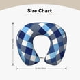 thumbnail image 3 of U-Shaped Pillow 11.8×9.8in With Pillow Core Comfortable Soft Invisible Zipper For Daily Travel Driving Office Argyle Plaid Deepskyblue_1, 3 of 8