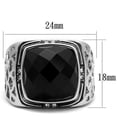 thumbnail image 2 of Gift For Him Men's Rings Stainless Steel Cushion Black Onyx & CZ, 2 of 7