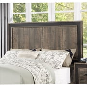 King Size Bed Frame with High Panel Headboard, Modern Farmhouse Style in Oak Finish for Master Bedroom