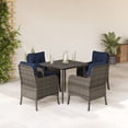 thumbnail image 3 of vidaXL 5 Piece Patio Dining Set with Cushions Gray Poly Rattan, 3 of 64
