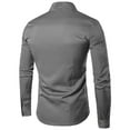 thumbnail image 3 of Mens Long Sleeve Sun Protection Shirts Solid Color High Neck Fashion Casual Embroidered Personality Irregular Business Classic Fit, 3 of 3