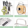 thumbnail image 4 of Dish Rack, 304 Stainless Steel 2 Tier Dish Drying Rack with Drain Board, Utensil Holder, Cutting Board Holder, Rustproof Dish Drainer for Kitchen Countertop (Silver), 4 of 7