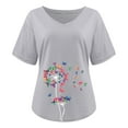 thumbnail image 4 of Elegante mujer con cuello en V estampado camiseta blusa Tops sudadera OAVQHLG3B Store  lin121212, 4 of 4