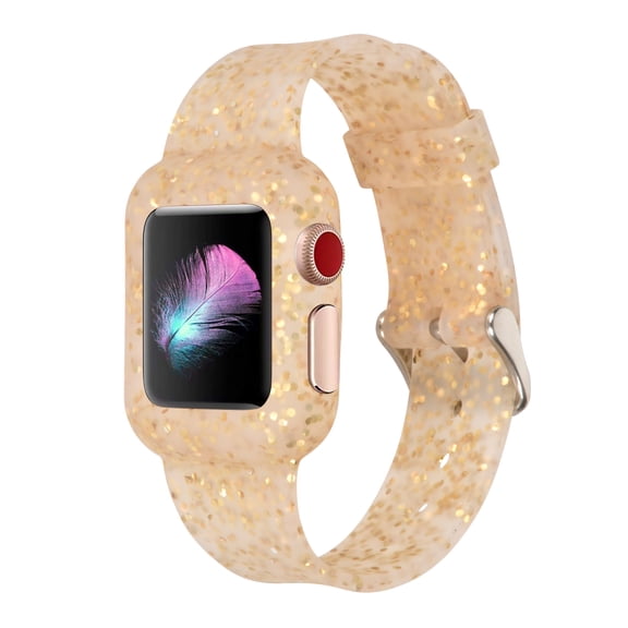 Accutime Adult Unisex Smartwatch 38mm Cover in Silvertone Glitter Gold (WMSK01)