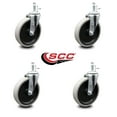 thumbnail image 2 of 5 Inch Thermoplastic Rubber Wheel 8mm Threaded Stem Caster Set of 4 SCC, 2 of 2