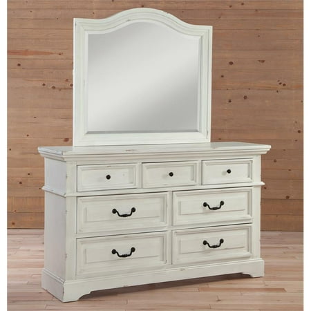 Stonebrook Antiqued White Dresser And Mirror Walmart Com