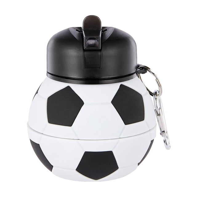 Botella Mainstays de Plástico Plegable en Forma de Balón de Fútbol para Bebidas Frías de 550 ml.