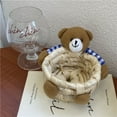 thumbnail image 1 of Organizador de escritorio para almacenamiento en la oficina y el dormitorio Adorable canasta de paja con forma de oso de dibujos animados, 1 of 5