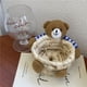 thumbnail image 1 of Organizador de escritorio para almacenamiento en la oficina y el dormitorio Adorable canasta de paja con forma de oso de dibujos animados, 1 of 5