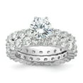 thumbnail image 4 of 925 Sterling Silver Cubic Zirconia 2 Piece Wedding Set Ring Size 7, 4 of 5