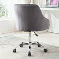 thumbnail image 2 of Bellemave Swivel Accent Chair with Wheels for Home Office, Modern Leisure Arm Chair for Living Room, Mid-Back Velvet Computer Desk Chair, Executive Chair with Silver feet base and Soft Seat(Dark Gray), 2 of 8