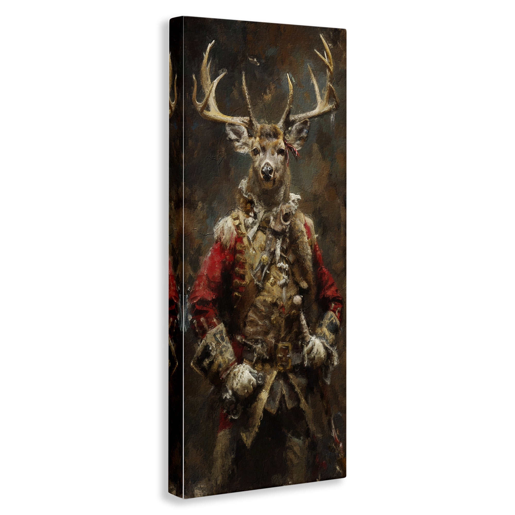 Stupell Industries Regal Deer Portrait Animals & Insects Painting Gallery Wrapped Canvas Art Print Wall Art, 10 x 24