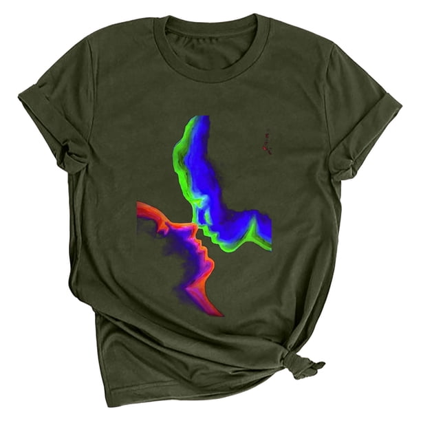 Camiseta holgada de manga corta con estampado de mueca retro para hombre y mujer Pompotops hfajkhk138836