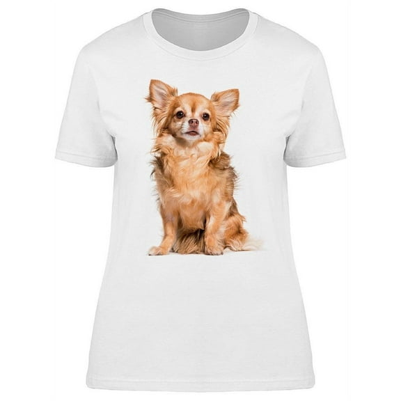 Pretty Chihuahua Dog Sitting T-Shirt Women -Image by Shutterstock, Female Large