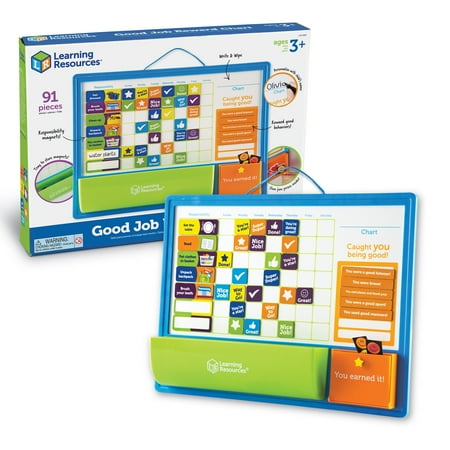 UPC: 0765023095807 | Learning Resources Good Job Reward Chart – 91 Piece Set Boys and Girls Ages 3+ Toddler Learning Toys Kids Chore Chart