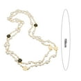 thumbnail image 5 of Hyasfey Women Necklace Double Layers Faux Pearl Decor Sweater Decoration Contrast Color Stainless Smooth Adjustable Women Jewelry, 5 of 7
