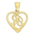 thumbnail image 4 of 14k Initial Heart Pendant Necklace, with 20" Rolo Chain, Letter R, Personalized Gifts for Her, 4 of 5