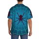 thumbnail image 3 of Balery Spider And Cobweb Camisa Casual de Manga Corta con Botones para Hombre, Texturizada, Estilo Cubano, para Playa, Verano-Large, 3 of 5